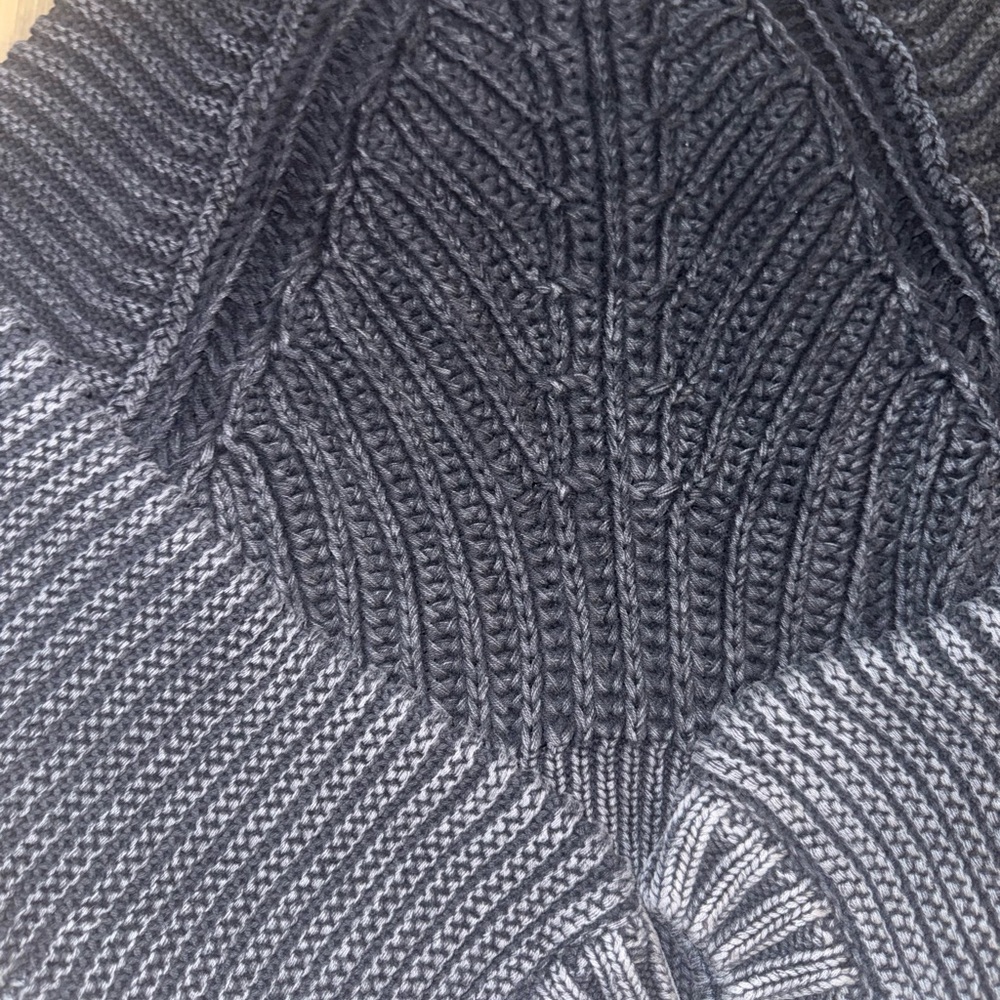 Free People Cable-Knit Mock Neck Sweater - Charcoal Chunky‎ Cozy Boho Chic - Picture 2 of 7